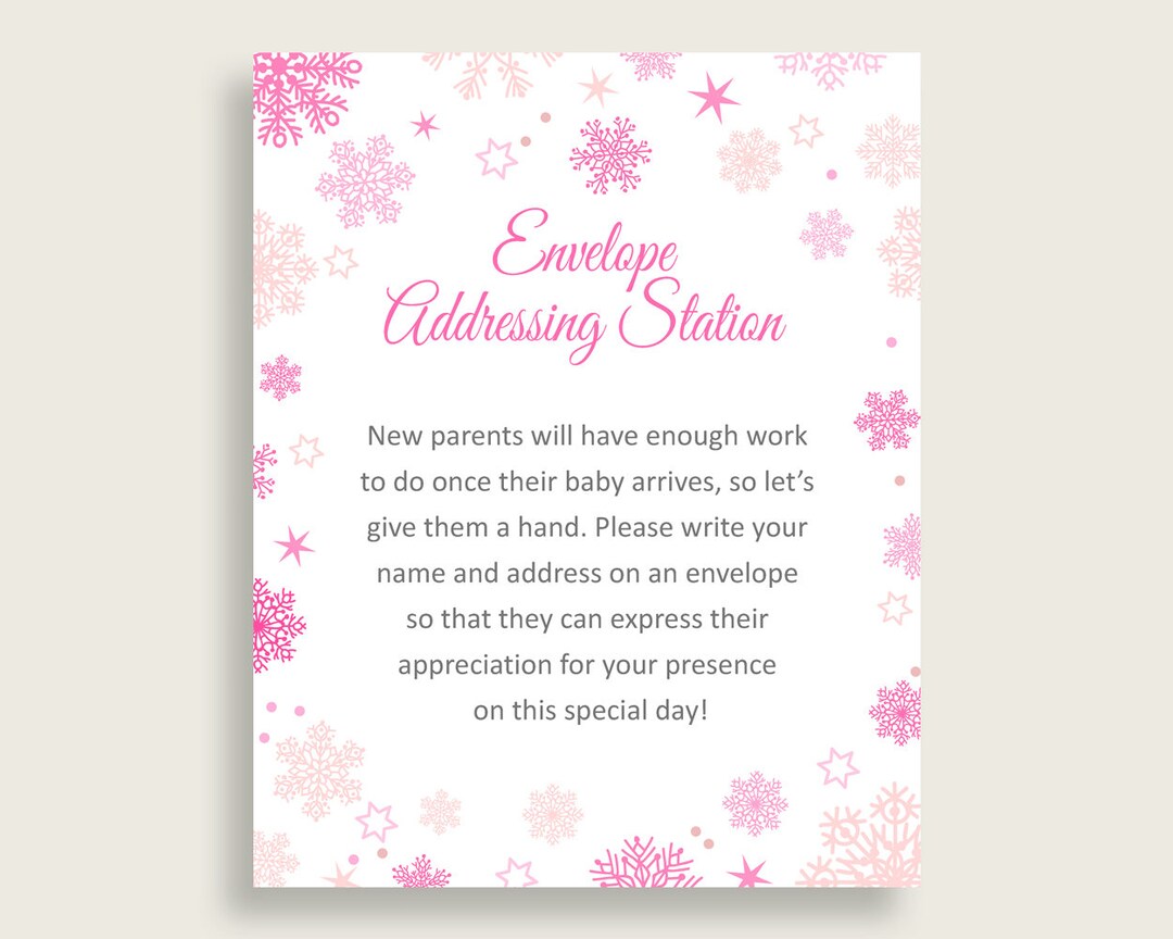 Envelope Addressing Baby Shower Envelope Addressing Winter Baby Shower ...