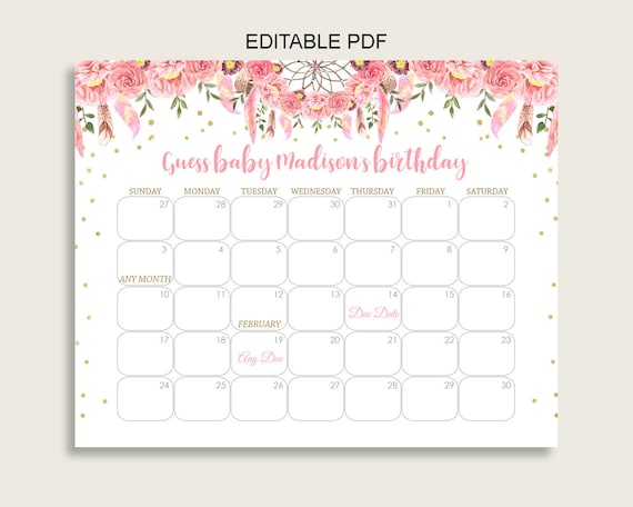Calendars & Planners Paper Flowers Peonies Baby Shower Girl Birthday ...