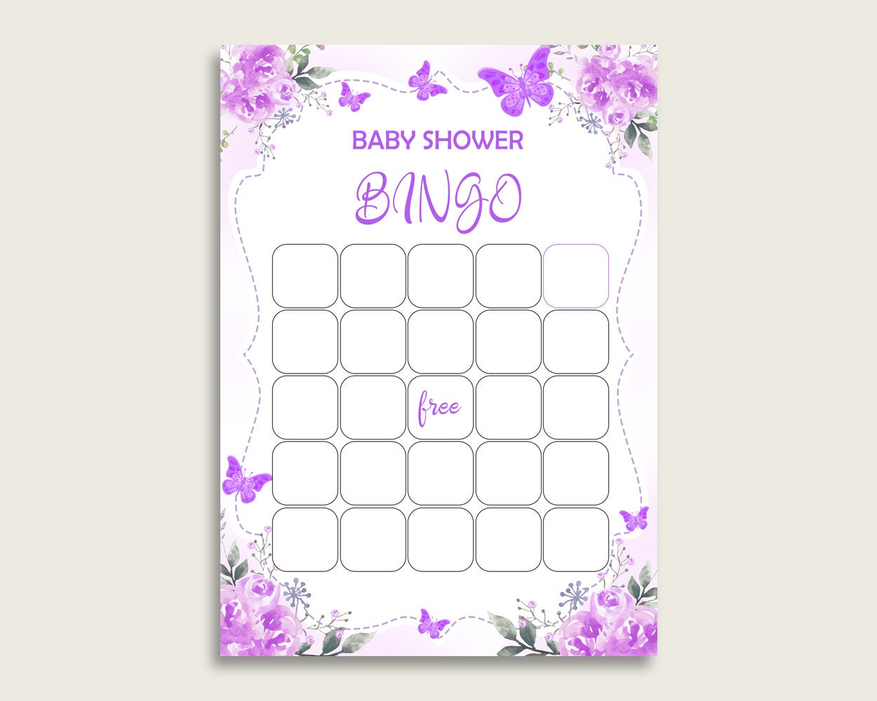 Printable Baby Shower Bingo Blank Template