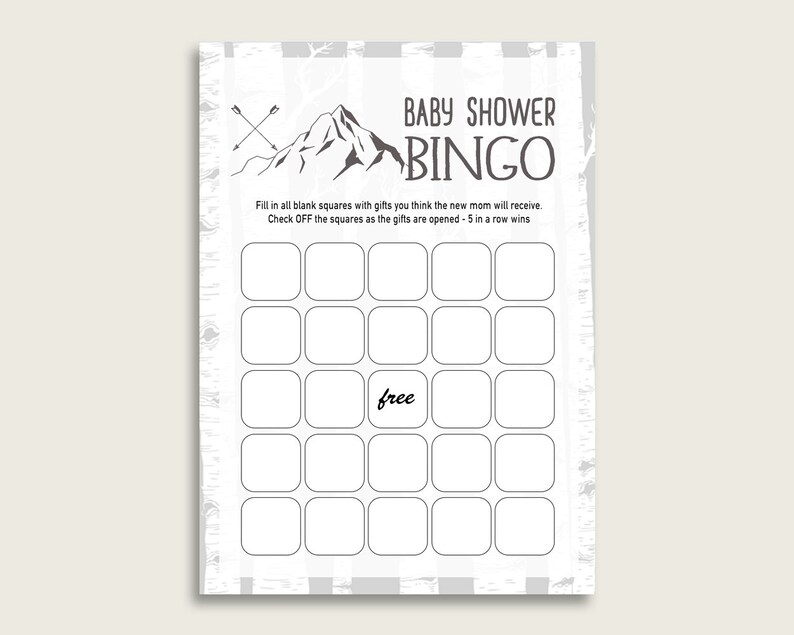 Gray White Baby Shower Bingo Blank Game Printable Adventure Etsy Gray White Baby Shower Bingo Blank Game Printable Adventure Etsy