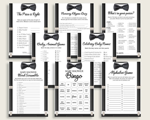 Little Man Baby Shower Games Printable Pack Black Beige Baby Shower little-man-baby-shower-games-printable-pack-black-beige-baby-shower
