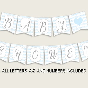 Winter Baby Shower Banner All Letters, Birthday Party Banner Printable ...