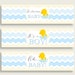 Yellow Blue Water Bottle Labels Printable, Rubber Duck Water Bottle ...