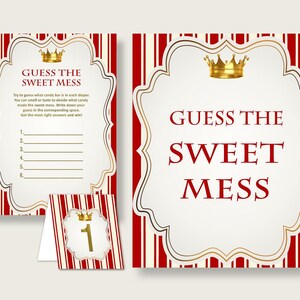 Sweet Mess Baby Shower Sweet Mess Prince Baby Shower Sweet Mess Red Gold Baby Shower Prince Sweet Mess party décor prints pdf jpg 92EDX