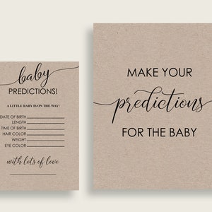Baby Predictions Baby Shower Baby Predictions Kraft Baby Shower Baby Predictions Baby Shower Kraft Baby Predictions Brown Black unisex ZOVMD