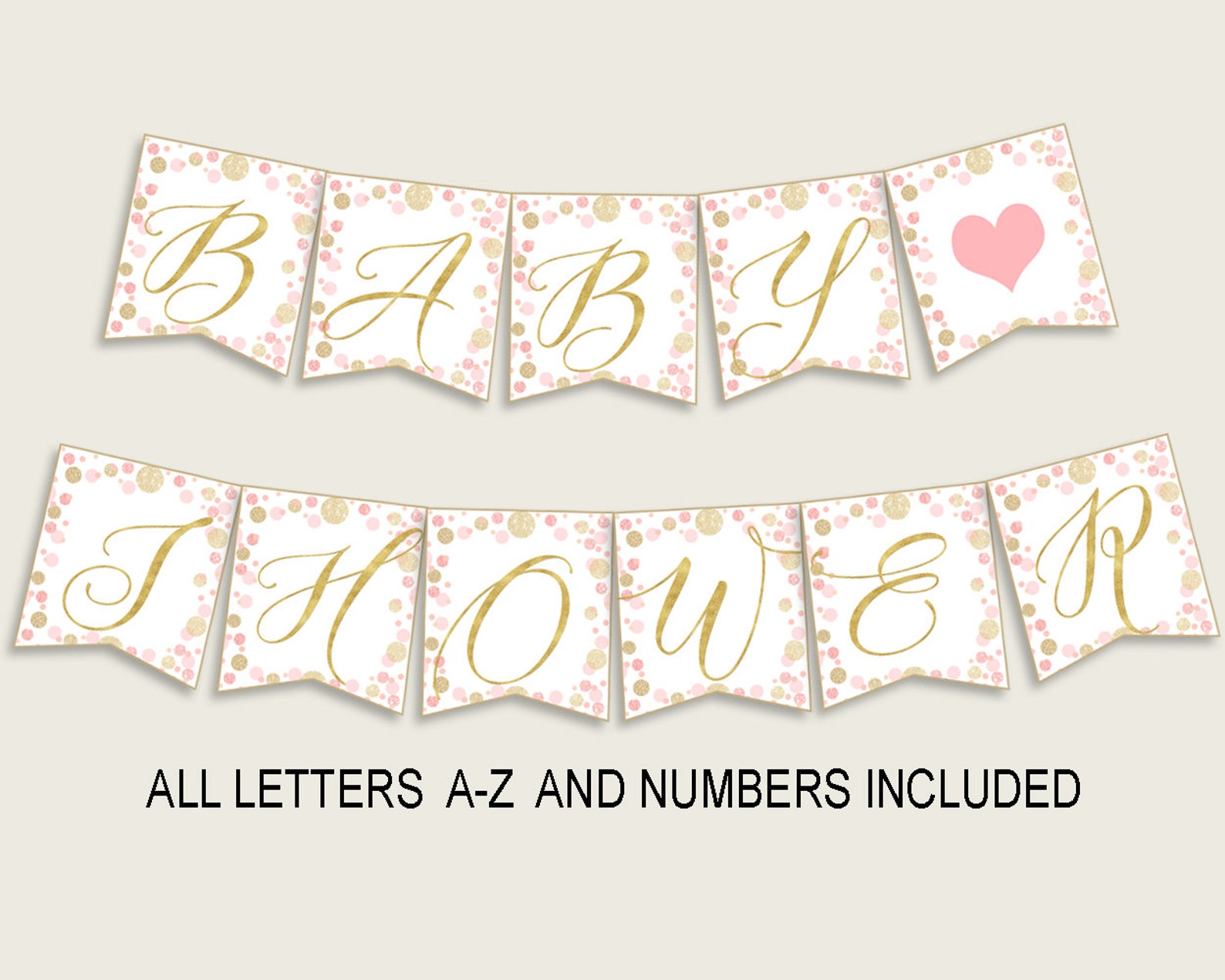 Dots Baby Shower Banner All Letters Birthday Party Banner - Etsy
