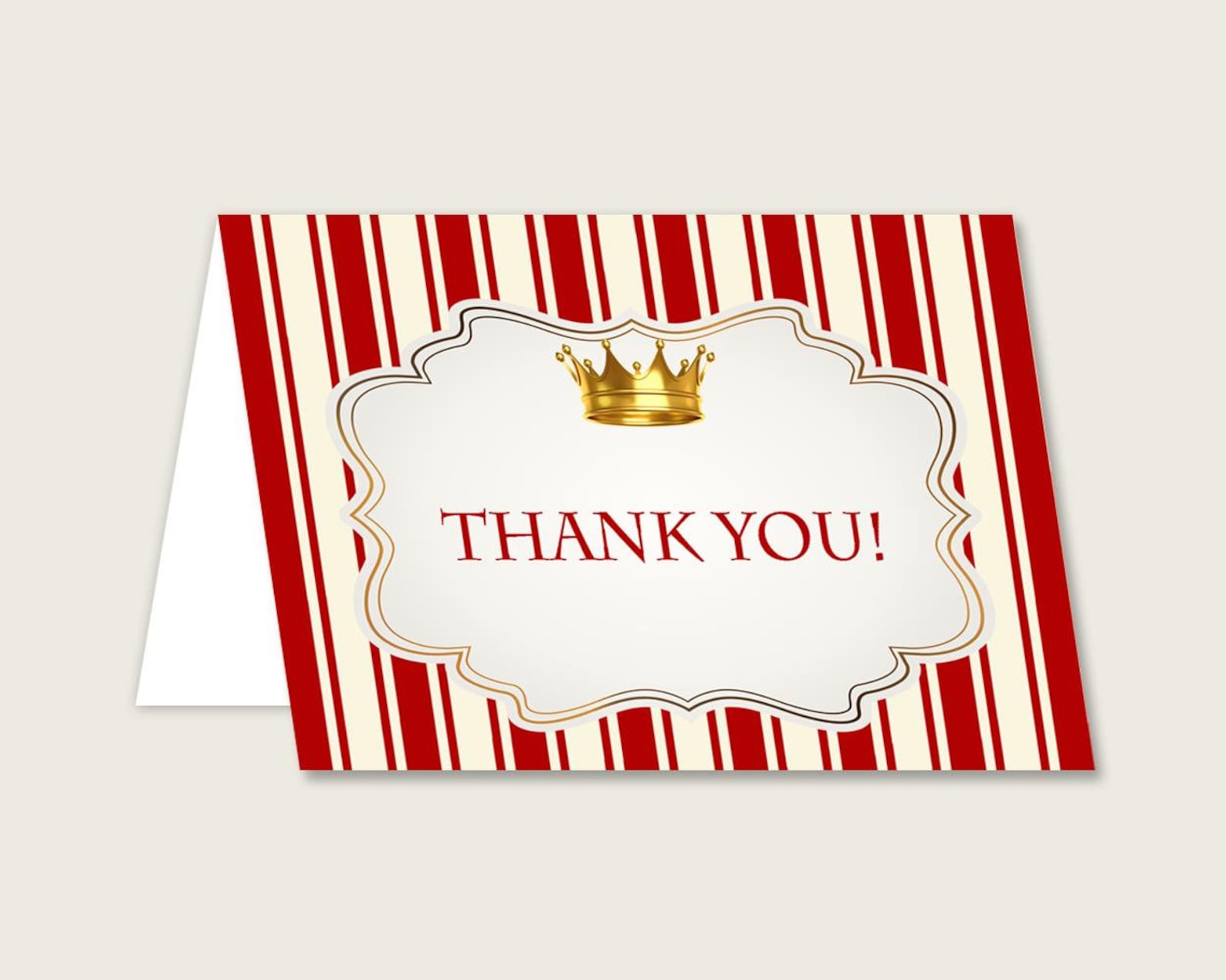 Thank You Card Baby Shower Thank You Card Prince Baby Shower Etsy