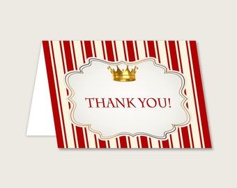 Thank You Card Baby Shower Thank You Card Prince Baby Shower Thank You Card Red Gold Baby Shower Prince Thank You Card pdf jpg 92EDX