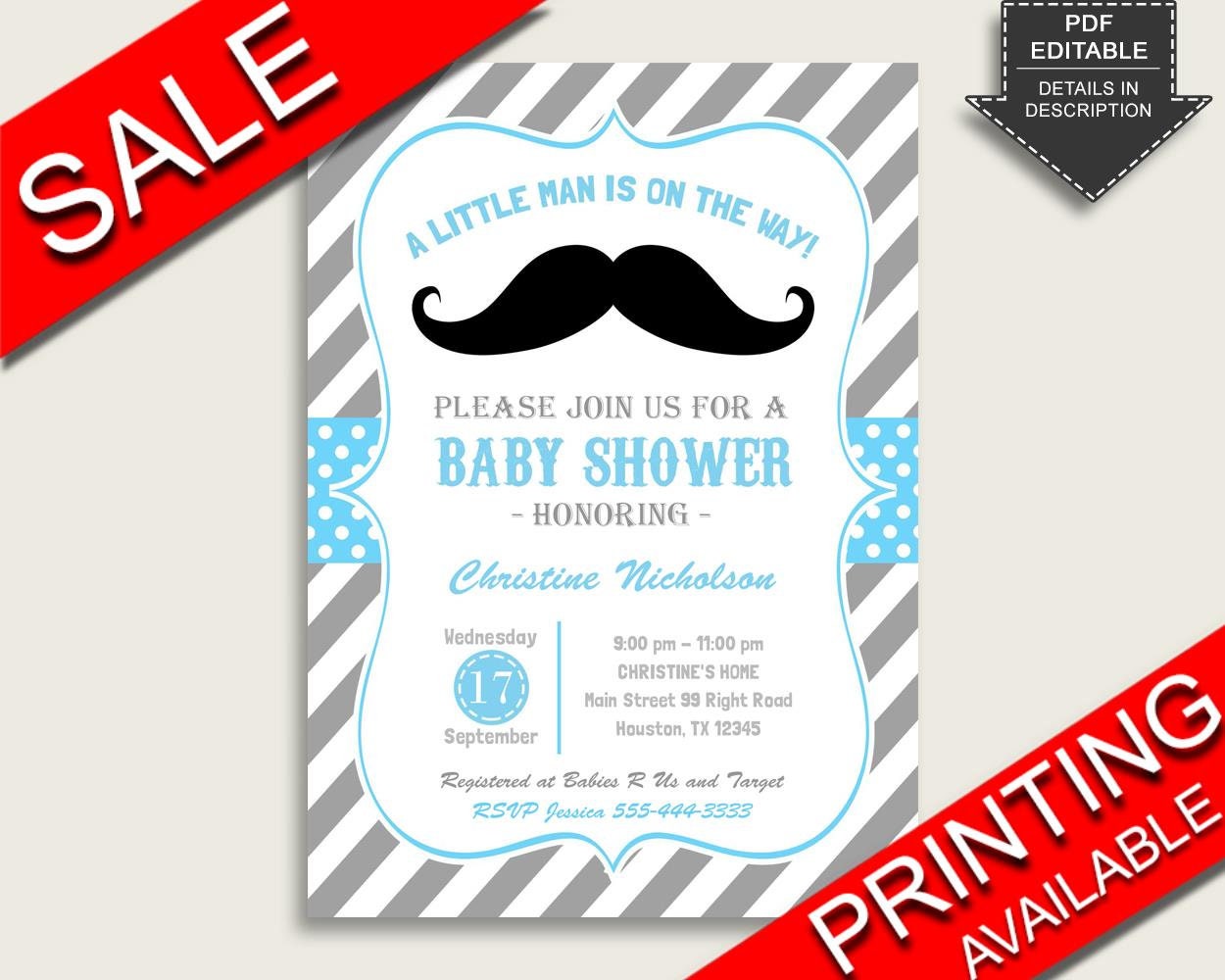 Mustache Baby Shower
