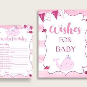 Wishes For Baby Baby Shower Wishes For Baby Pink Whale Baby Shower Wishes For Baby Baby Shower Pink Whale Wishes For Baby Pink White wbl02