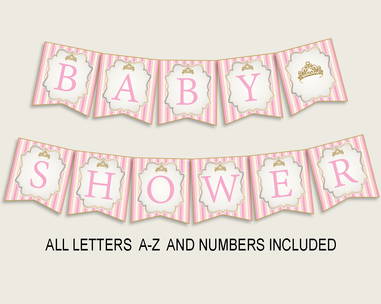 Royal Princess Baby Shower Banner All Letters Birthday Party | Etsy