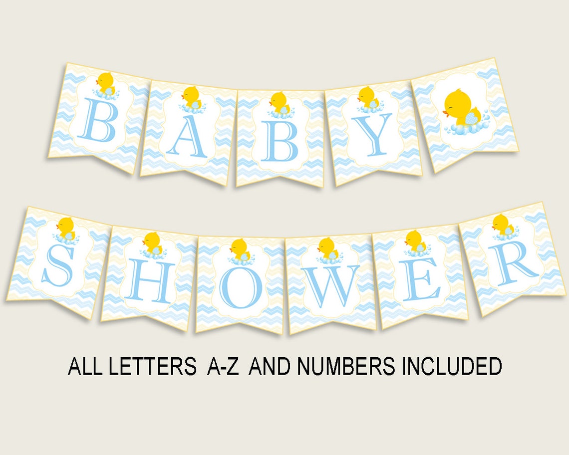 Rubber Duck Baby Shower Banner All Letters Birthday Party - Etsy