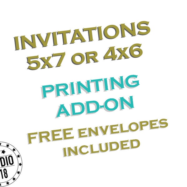 Professionally Printed Invitations, Printed Baby Shower Invitations, Free White Envelopes Included - Add On for 5x7" or 4x6"