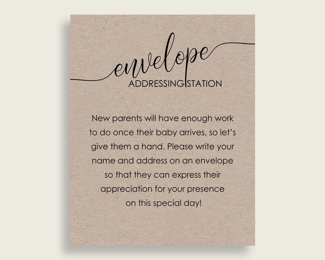 Envelope Addressing Baby Shower Envelope Addressing Kraft Baby Shower ...