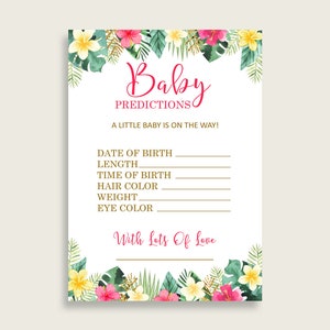 Baby Predictions Baby Shower Baby Predictions Hawaiian Baby Shower Baby Predictions Baby Shower Hawaiian Baby Predictions Pink Green 955MG image 3
