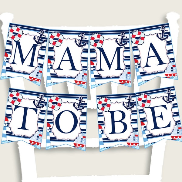 Mama to Be Nautical Chair Banner - Etsy