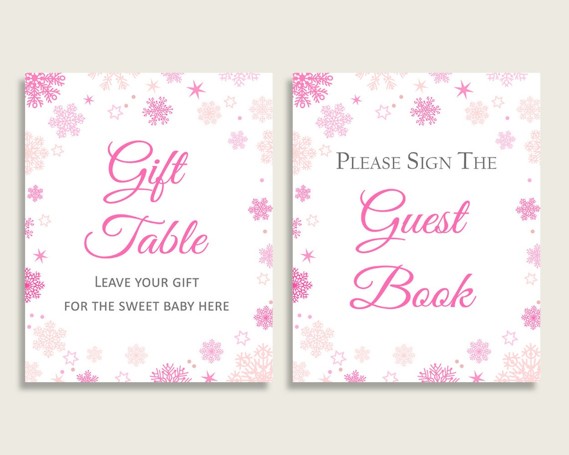Table Signs Baby Shower Table Signs Winter Baby Shower Table Signs Baby ...