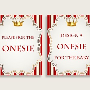 Sign The Onesie Baby Shower Design A Onesie Prince Baby Shower Sign The Onesie Red Gold Baby Shower Prince Design A Onesie prints 92EDX