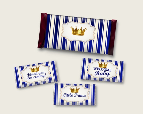 Royal Prince Hershey Candy Bar Wrapper Printable, Blue Gold Chocolate Bar Wrappers, Boy Shower Candy Labels, Instant Download, rp001 Il_570xn