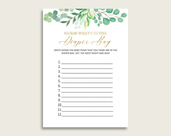 diaper bag guessing game