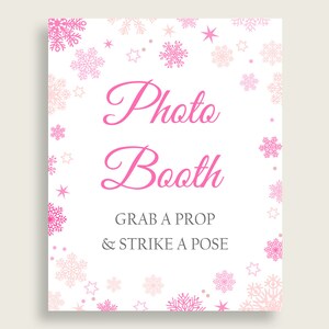 Photobooth Sign Baby Shower Photobooth Sign Winter Baby Shower Photobooth Sign Baby Shower Girl Photobooth Sign Pink White pdf jpg 74RVX