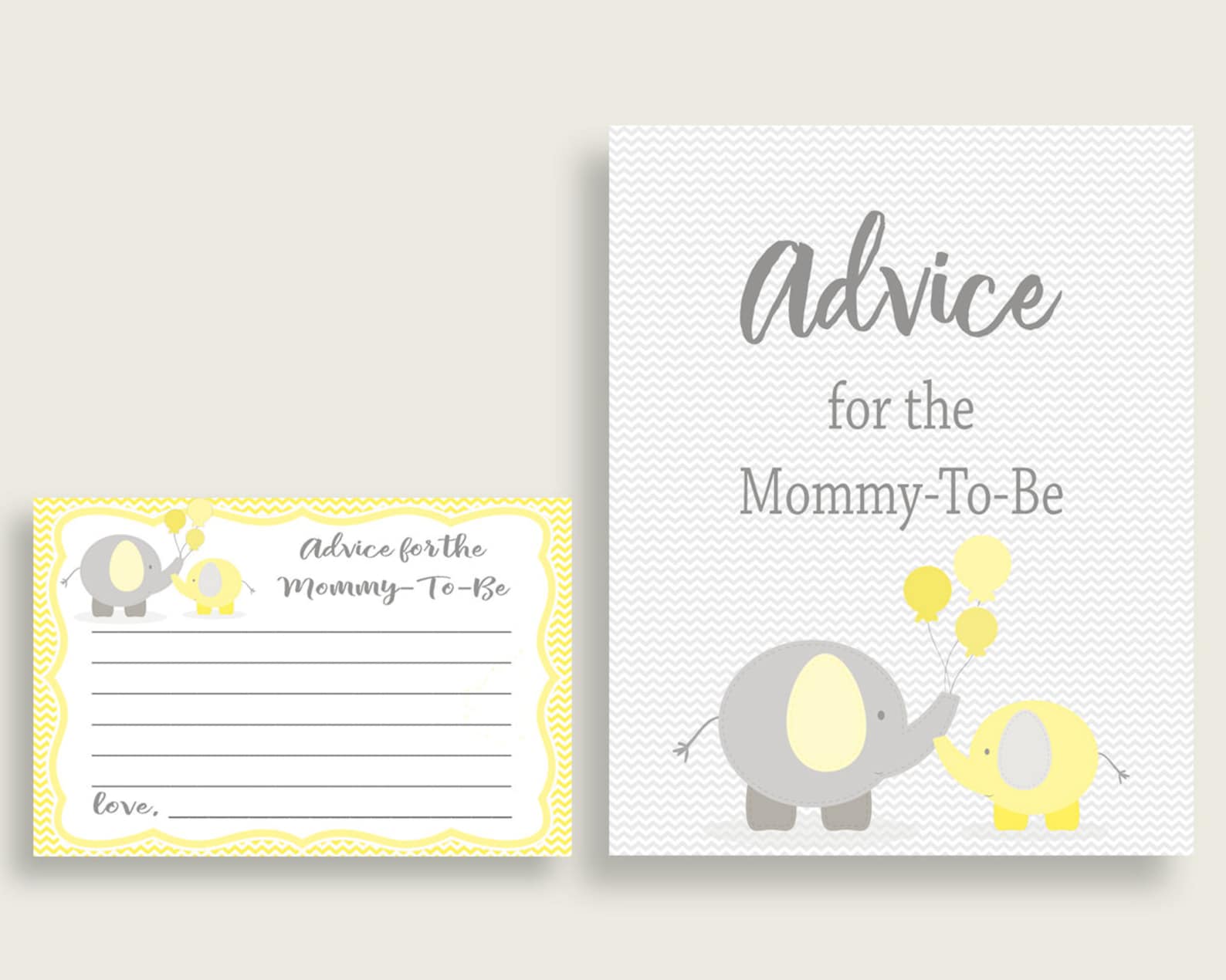 Advice Cards Baby Shower Advice Cards Yellow Baby Shower Etsy