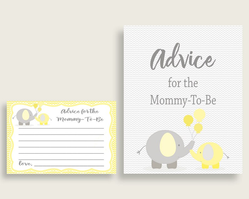 Advice Cards Baby Shower Advice Cards Yellow Baby Shower Etsy