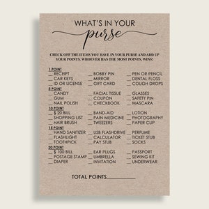Whats In Your Purse Baby Shower Whats In Your Purse Kraft Baby Shower Whats In Your Purse Baby Shower Kraft Whats In Your Purse Brown ZOVMD
