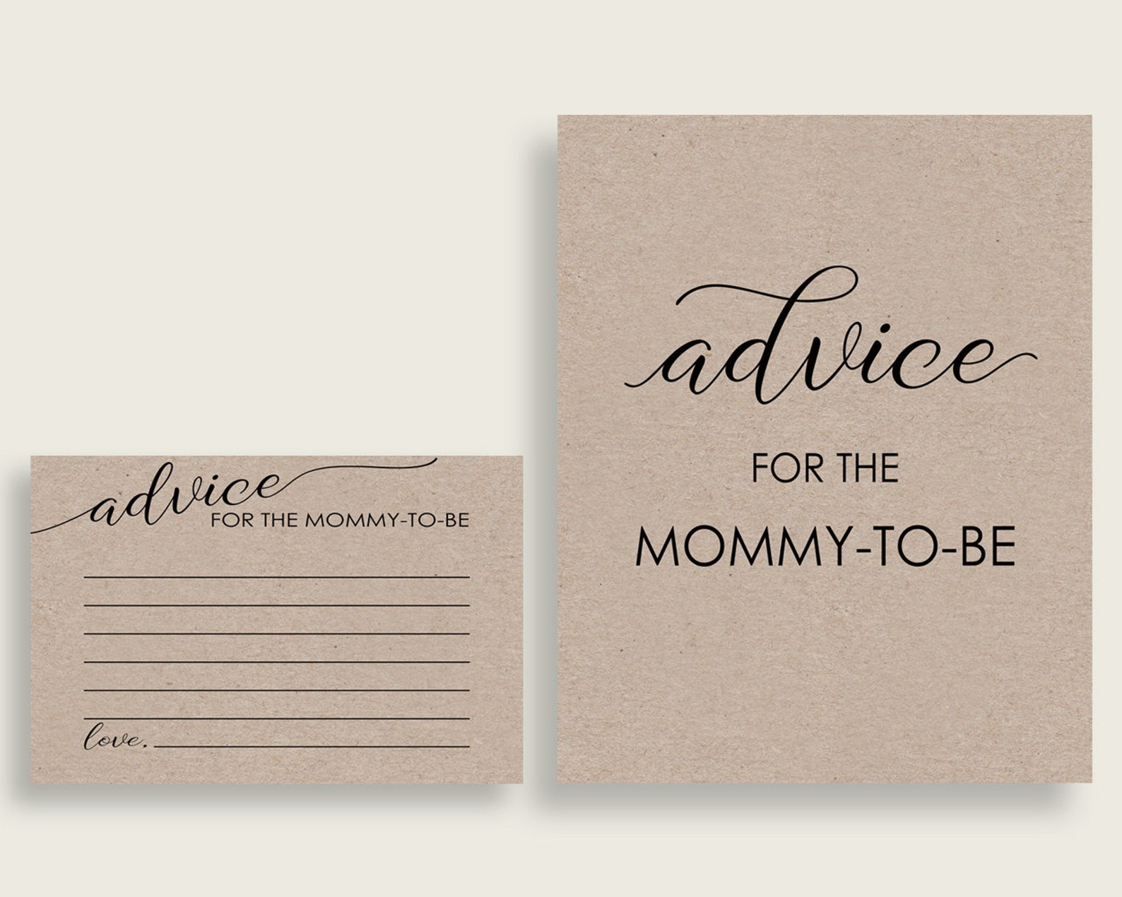 Advice Cards Baby Shower Advice Cards Kraft Baby Shower Advice Etsy