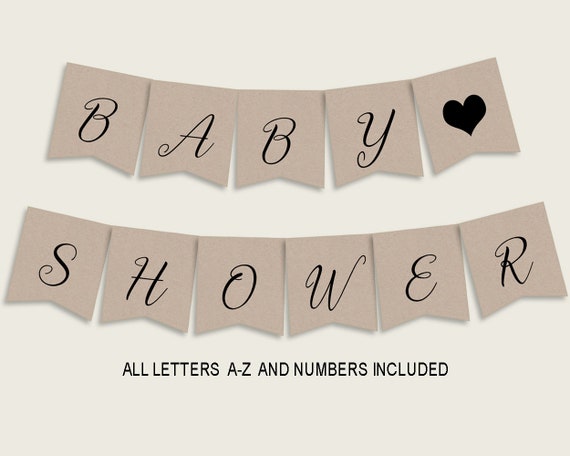 Banner Baby Shower Banner Kraft Baby Shower Banner Baby Shower