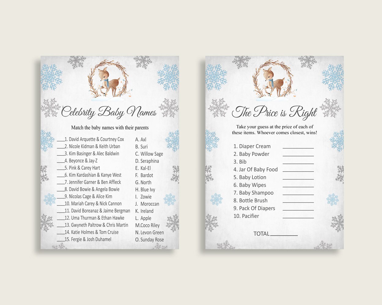 Elephant Baby Shower Games Printable Pack, Blue Grey Baby Shower Games –  Studio 118