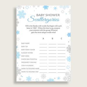 Scattergories Babyshower Scattergories Sneeuwvlok Babyshower Scattergories Blauw Grijs Babyshower Sneeuwvlok Scattergories prints NL77H