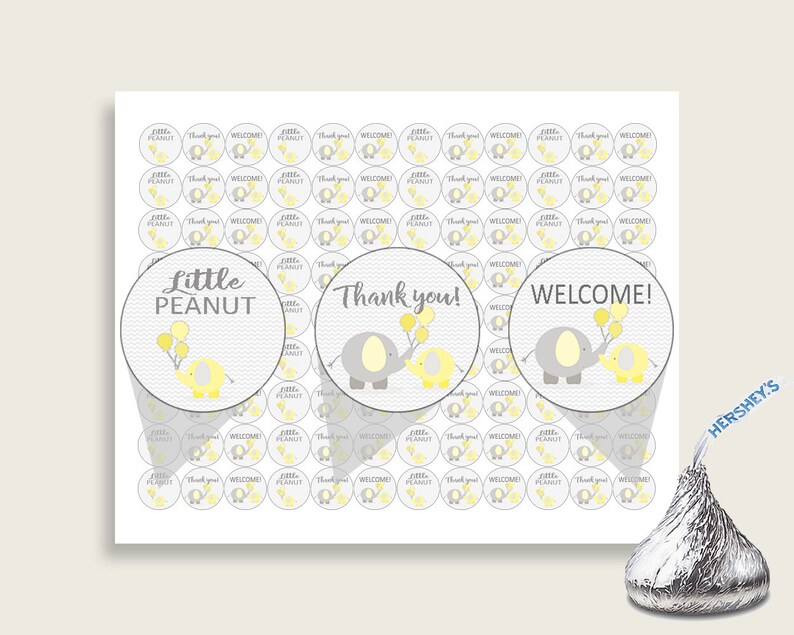 Hershey Kisses Baby Shower Hershey Kisses Yellow Baby Shower Etsy