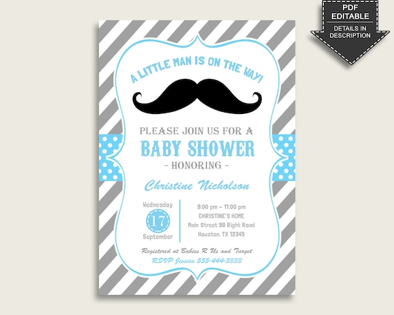 Mustache baby shower invitations sales