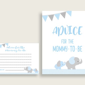 Free Printable Elephant Mommy Advice Cards