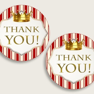 Favor Tags Baby Shower Favor Tags Prince Baby Shower Favor Tags Red Gold Baby Shower Prince Favor Tags party décor digital print 92EDX