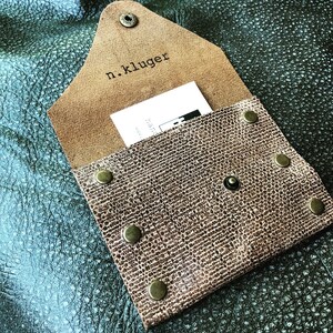 Estuche para tarjetas de visita de cuero marrón desgastado / Tarjetero / Billetera de cuero / Monedero