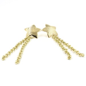 Gold star dangling earrings / Statement Earrings / Shooting Star