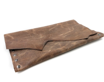 Handmade Distressed Genuine Brown Leather Clutch, Leather Handbag, Leather Purse, Evening Bag