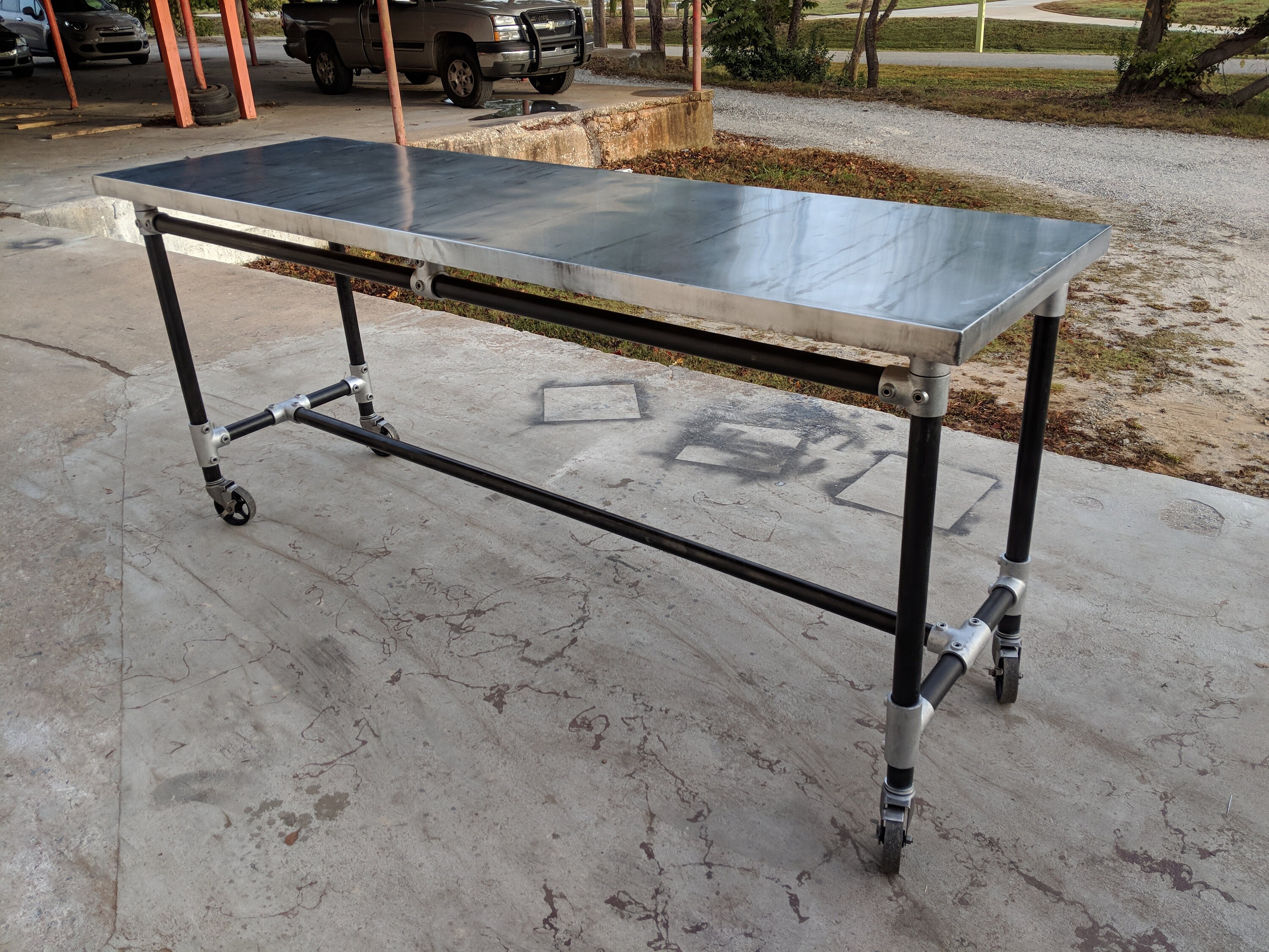 Modern Industrial Zinc Dining Table Etsy