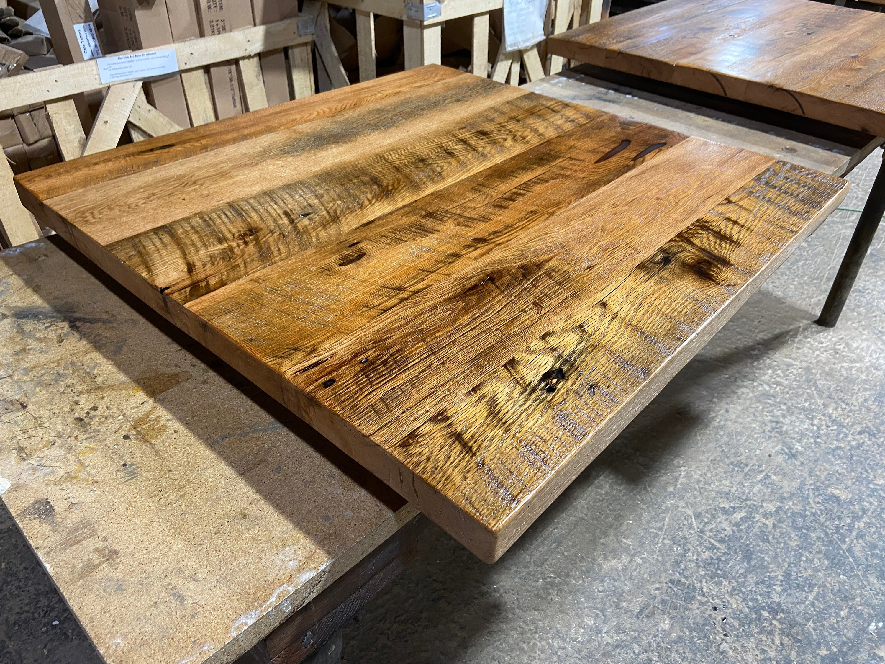 Rough wood table top deals