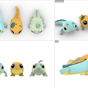 Pu&ograve; includere: Cinque figurine di creature acquatiche in stile cartone animato in varie pose. Le figurine sono realizzate in plastica blu chiaro, gialla e verde. Le figurine sono tutte rivolte in direzioni diverse.
