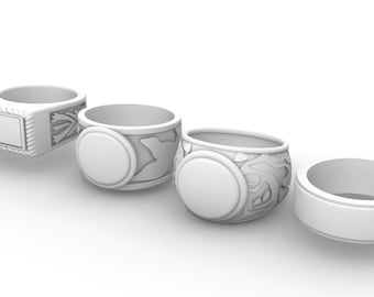 Supernatural Inspired The Four Horsemen Rings Full Set 3D STL Files **DIGITAL DOWNLOAD**