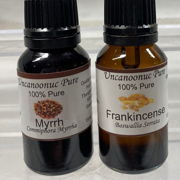 Frankincense and Myrrh 15ml Each  100% Pure Essential Oil set of 2