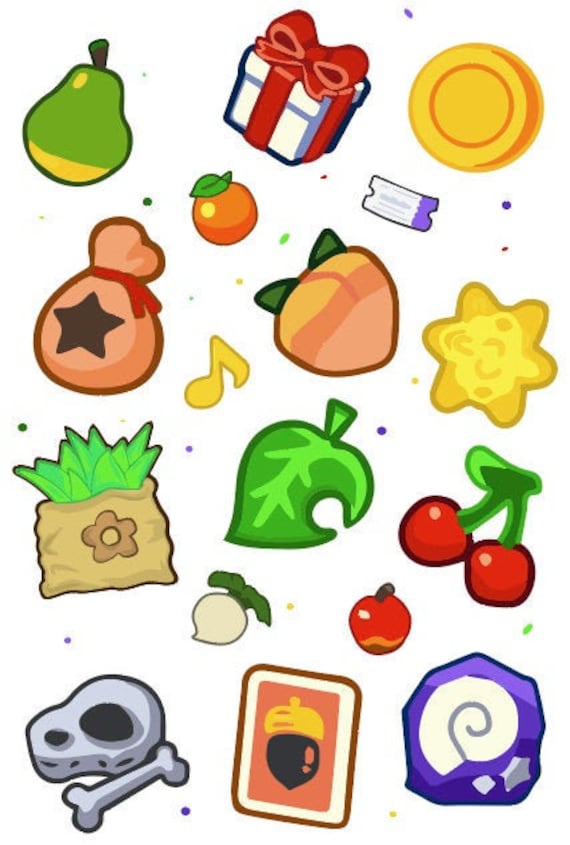 Animal Crossing Items Sticker Sheet Etsy