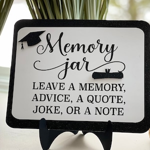 Graduation Memory Jar Tag - Graduation Party Idea - Memory Tag 10x8 Cardstock
