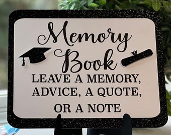 Graduation Memory Book Sign  - Graduation Party Idea - Memory Book Sign  10x8 Cardstock