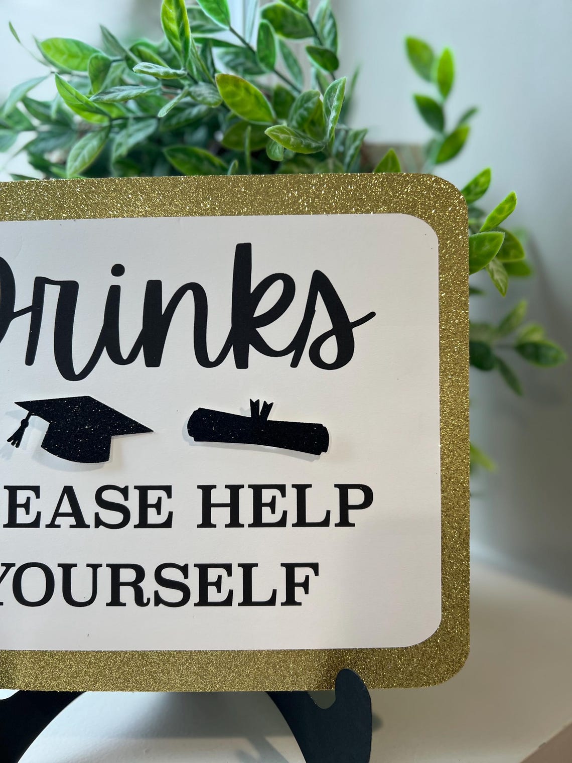 Graduation Table Sign - Drinks Help Yourself Sign - Drinks Help ...