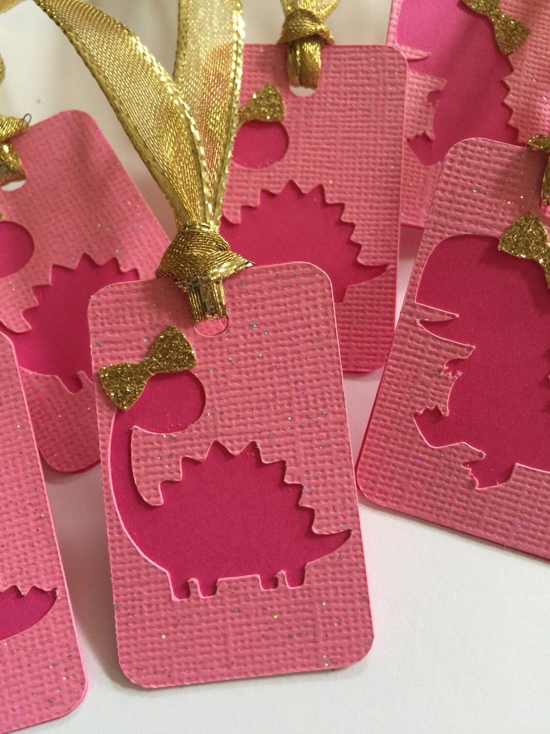 Pink Dinosaur Tags little Girl Dinosaur Party Favor Tags - Etsy