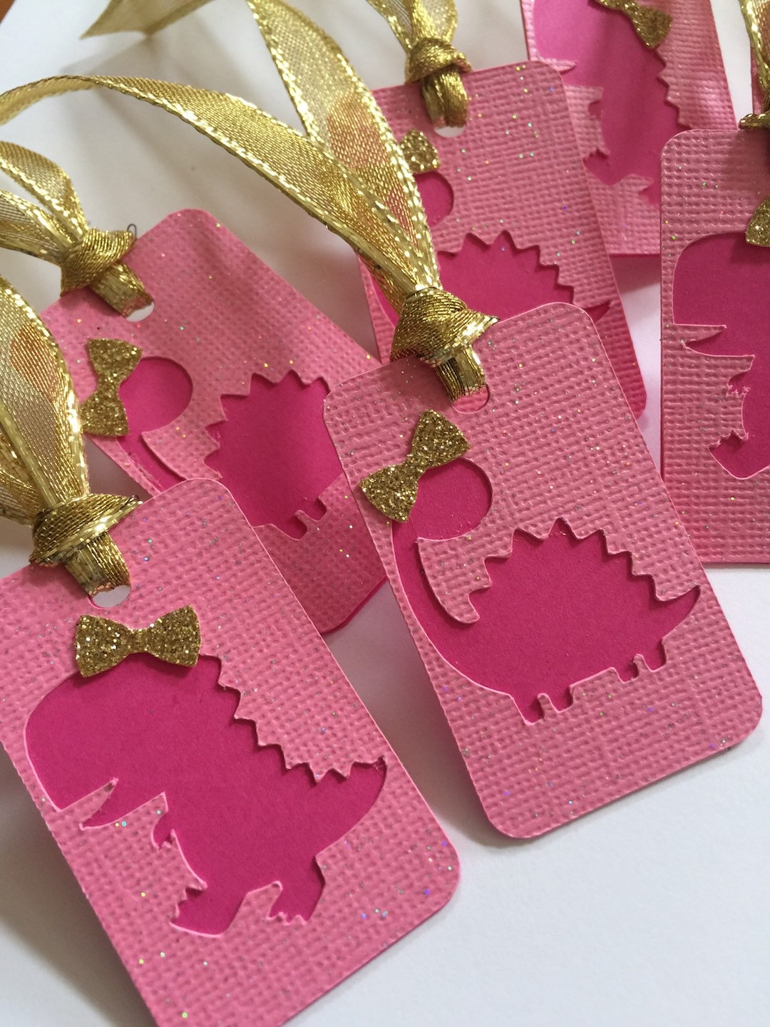 Pink Dinosaur Tags -little Girl Dinosaur Party Favor Tags - Dinosaur ...